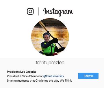 Follow President Groarke on Instagram